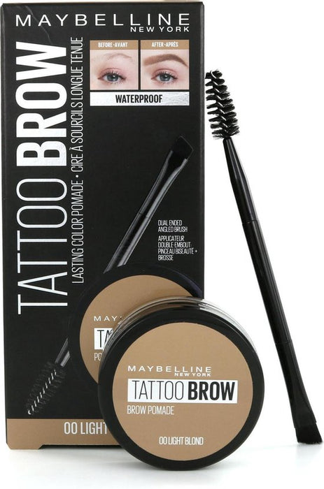 Maybelline Tattoo Brow Lasting Color Pomade Eyebrow Gel 00 Light Blond - Beautynstyle