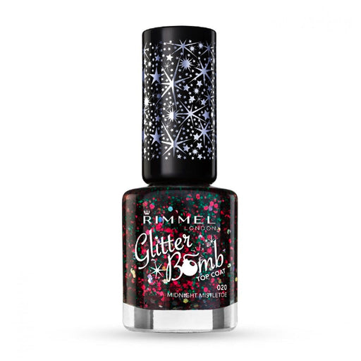Rimmel Glitter Bomb Nail Polish Top Coat 020 Midnight Mistletoe - Beautynstyle