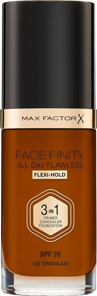 Max Factor Facefinity All Day Flawless 3 IN 1 Foundation 102 Chocolate - Beautynstyle