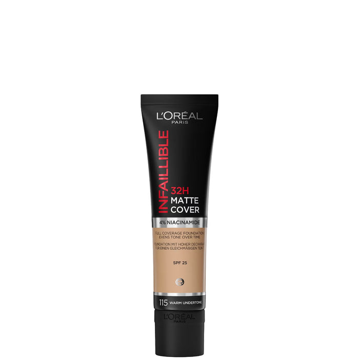 L'Oreal Paris Infallible 32HR Matte Cover Foundation 115 Warm Undertone - Beautynstyle