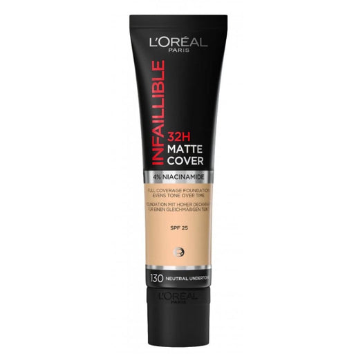 L'Oreal Paris Infallible 32HR Matte Cover Foundation 130 Neutral Undertone - Beautynstyle