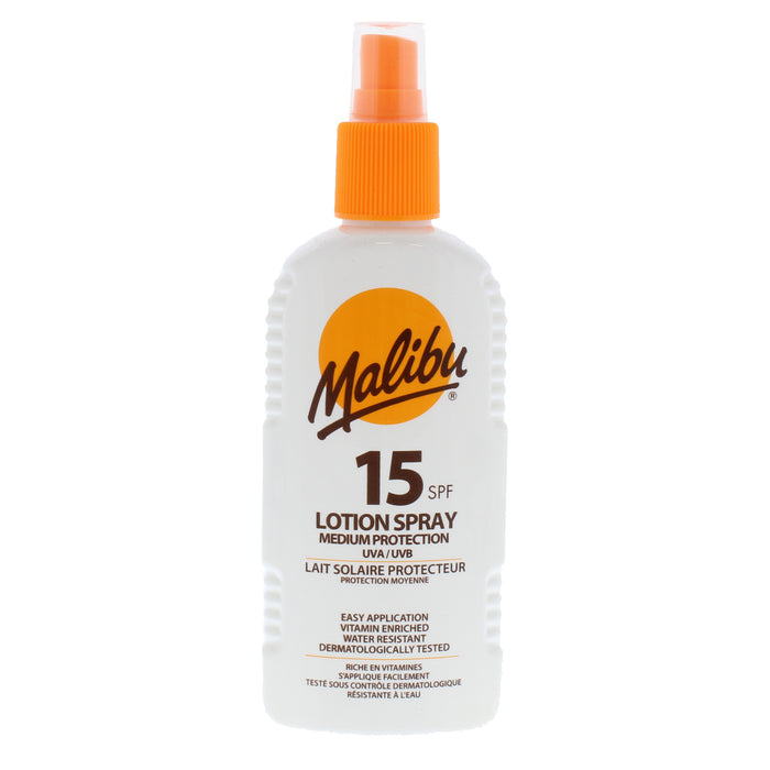 Malibu SPF 15 Sun Protection Lotion Spray 200ml - Beautynstyle