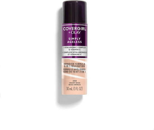 Covergirl & Olay Simply Ageless 3 In 1 Foundation 250 Creamy Beige - Beautynstyle
