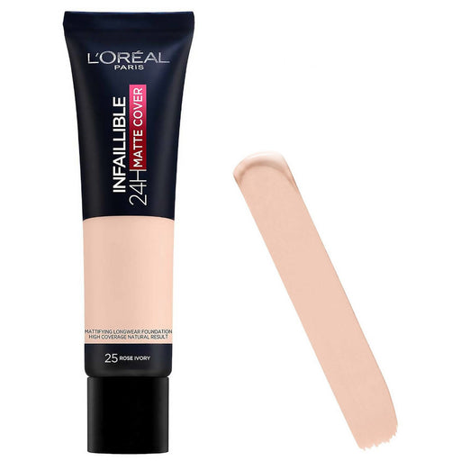 L'Oreal Infaillible 24HR Matte Cover Foundation 25 Rose Ivory - Beautynstyle