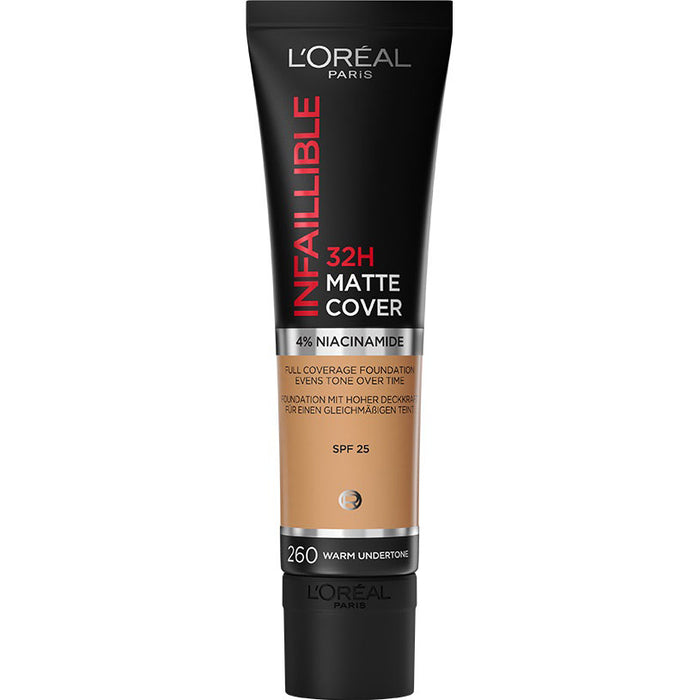 L'Oreal Paris Infallible 32HR Matte Cover Foundation 260 Warm Undertone - Beautynstyle