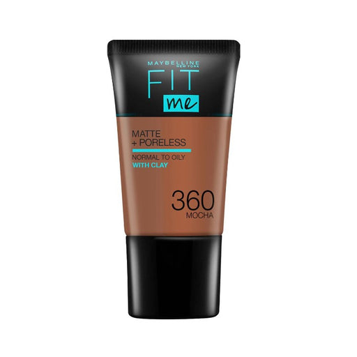 Maybelline Fit Me Foundation Matte & Poreless With Clay 360 Mocha, 18ml - Beautynstyle