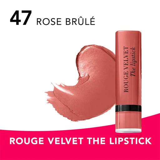 Bourjois Rouge Velvet Matte Lipstick 47 Rose Brule - Beautynstyle