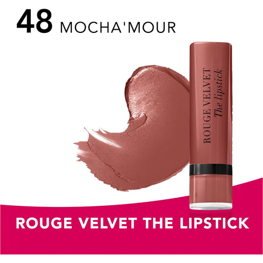 Bourjois Rouge Velvet Matte Lipstick 48 Mocha Mour - Beautynstyle