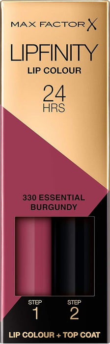 Max Factor Lipfinity Lip Color 24 Hour Lipstick 330 Essential Burgundy - Beautynstyle
