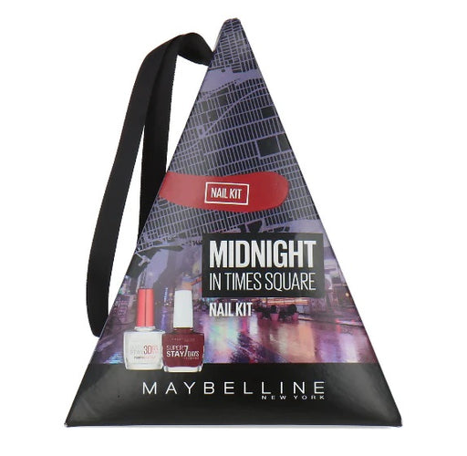 Maybelline Midnight In Times Square 2 Piece Nail Polish + Top Coat Gift Set Kit - Beautynstyle