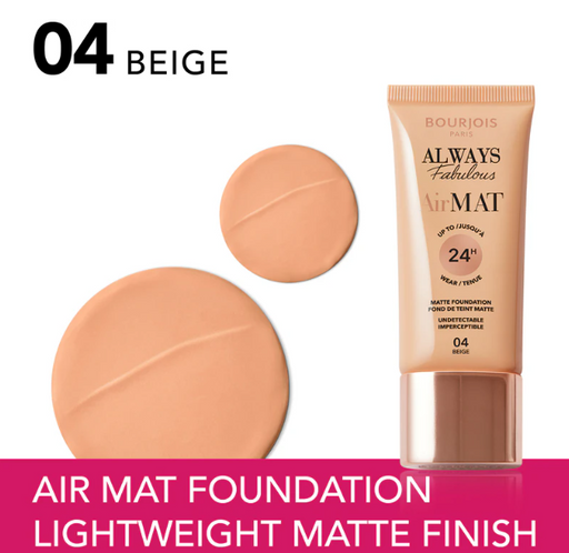Bourjois Always Fabulous Air Mat Foundation Matte Finish 04 Beige - Beautynstyle