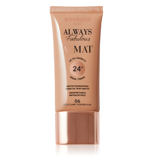 Bourjois Always Fabulous Air Mat Foundation Matte Finish 06 Golden Sun - Beautynstyle