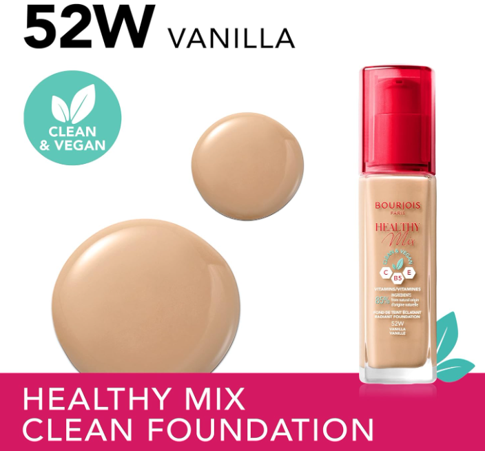 Bourjois Healthy Mix Foundation Clean & Vegan 52W Vanilla - Beautynstyle