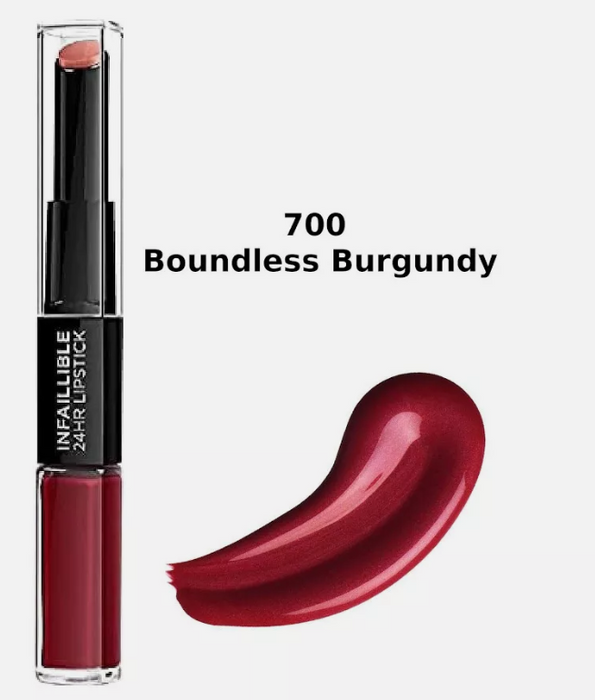 L'Oreal Infallible 24HR Lipstick 700 Boundless Burgundy - Beautynstyle