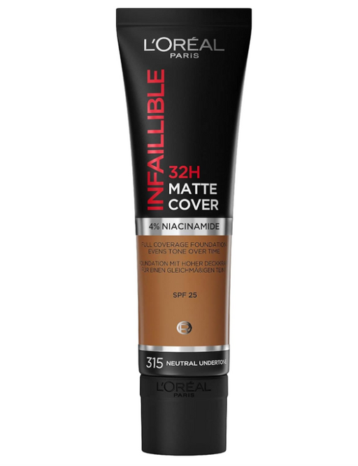 L'Oreal Paris Infallible 32HR Matte Cover Foundation 315 Neutral Undertone - Beautynstyle