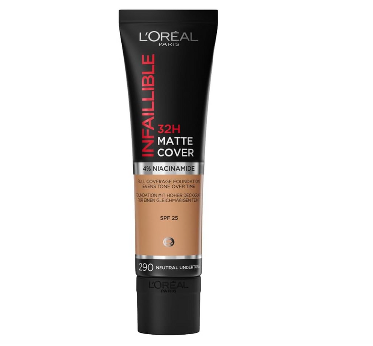 L'Oreal Paris Infallible 32HR Matte Cover Foundation 290 Neutral Undertone - Beautynstyle