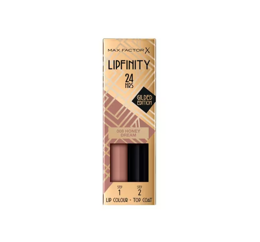 Max Factor Lipfinity Lip Color Gilded Edition 24 Hour Lipstick 008 Honey Dream - Beautynstyle