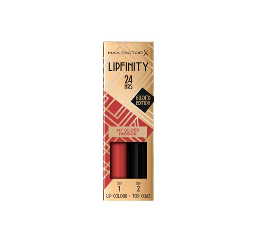 Max Factor Lipfinity Lip Color Gilded Edition 24 Hour Lipstick 147 Gilded Passion - Beautynstyle