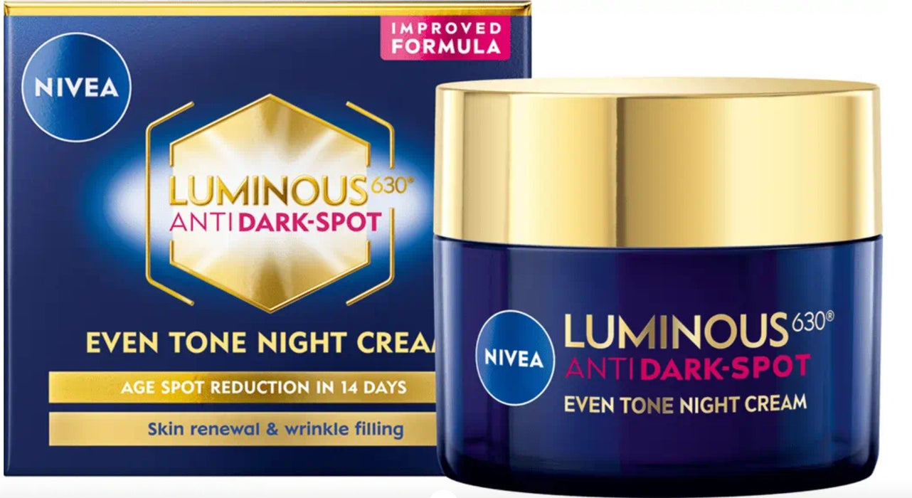 Nivea Luminous 630 Anti Dark-Spot Even Tone Night Cream 50ml - Beautynstyle