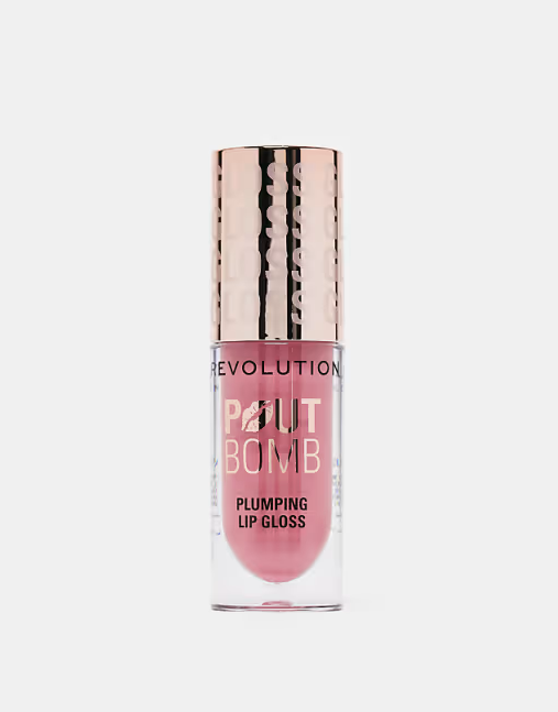 Revolution Pout Bomb Plumping Lip Gloss Kiss Baby Pink - Beautynstyle