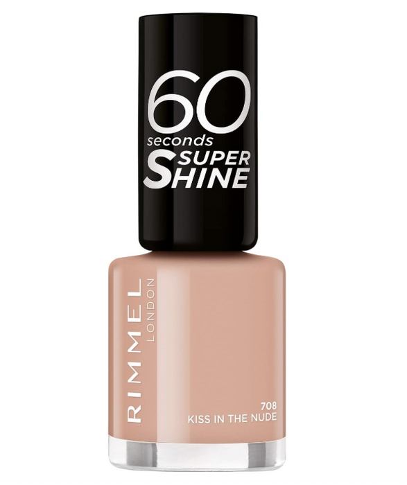 Rimmel 60 Seconds Super Shine Nail Polish 708 Kiss In The Nude - Beautynstyle