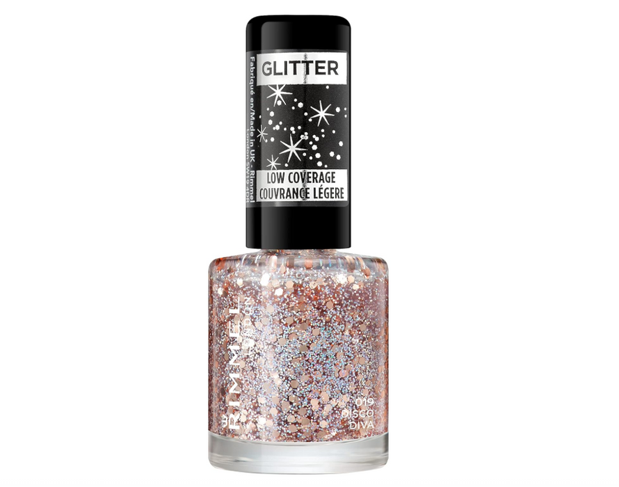 Rimmel Glitter Bomb Nail Polish Top Coat 019 Disco Diva - Beautynstyle