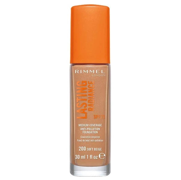 Rimmel Lasting Radiance SPF25 Anti Pollution Foundation 200 Soft Beige - Beautynstyle