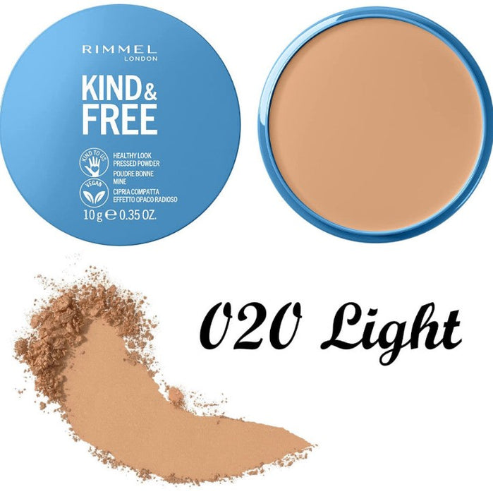 Rimmel London Kind & Free Natural Finish Pressed Powder 020 Light - Beautynstyle
