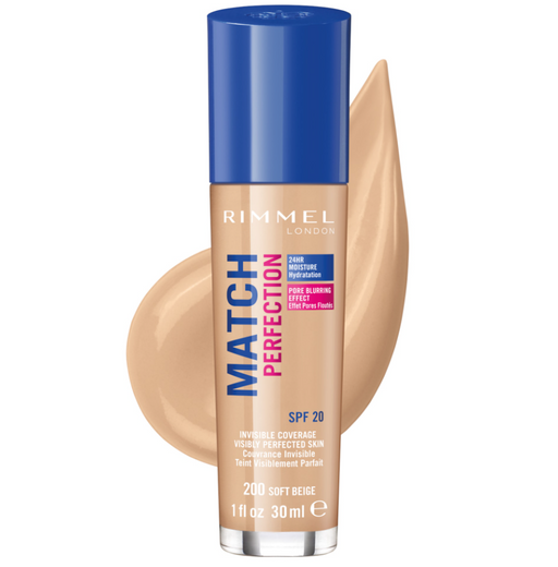 Rimmel London Match Perfection 24HR Foundation 200 Soft Beige - Beautynstyle