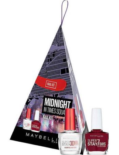 Maybelline Midnight In Times Square 2 Piece Nail Polish + Top Coat Gift Set Kit - Beautynstyle