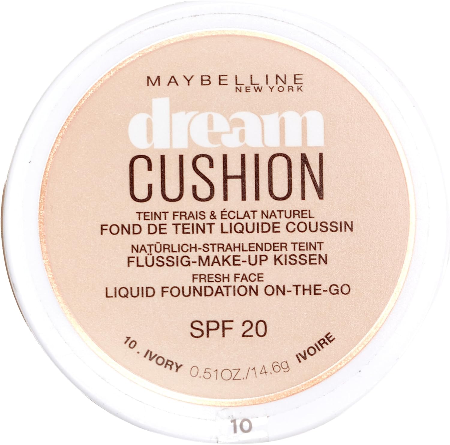 Maybelline Dream Cushion Liquid Foundation 10 Ivory — Beautynstyle