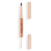 Revolution Fluffy Brow Duo 2-In-1 Blade Pencil & Clear Brow Gel Dark Brown - Beautynstyle