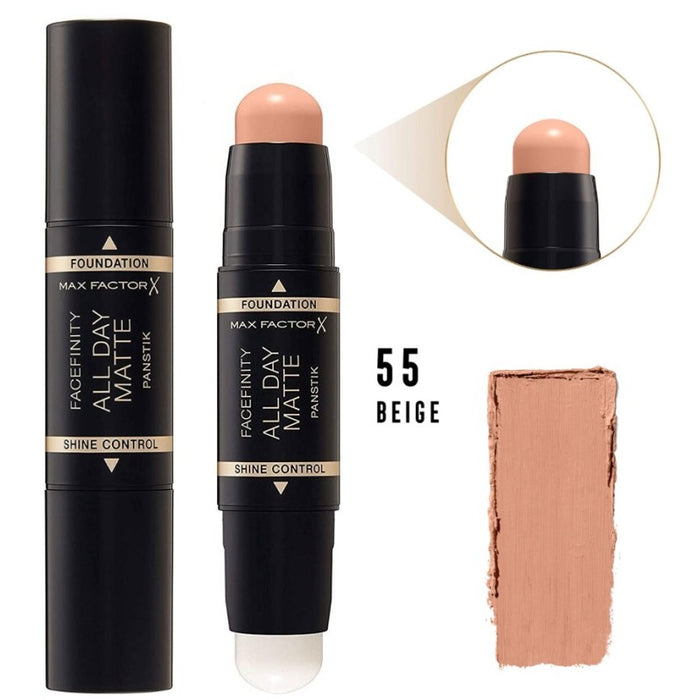 Max Factor Facefinity All Day Matte Panstick Foundation 55 Beige - Beautynstyle