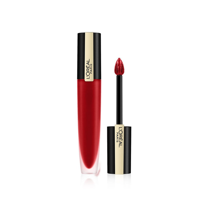 L'Oreal Paris Rouge Signature Metallic Liquid Lipstick 136 Armored - Beautynstyle