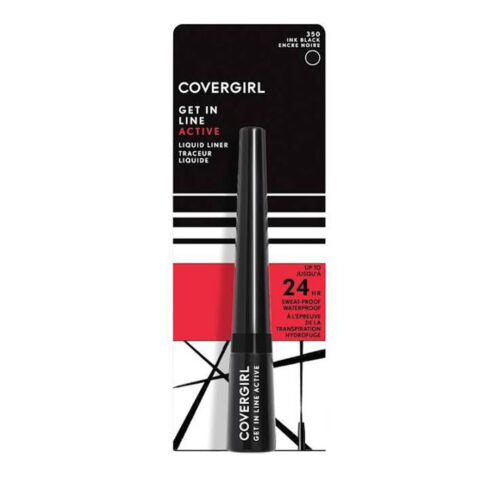 Covergirl Get In Line Active Liquid Eyeliner 350 Ink Black - Beautynstyle
