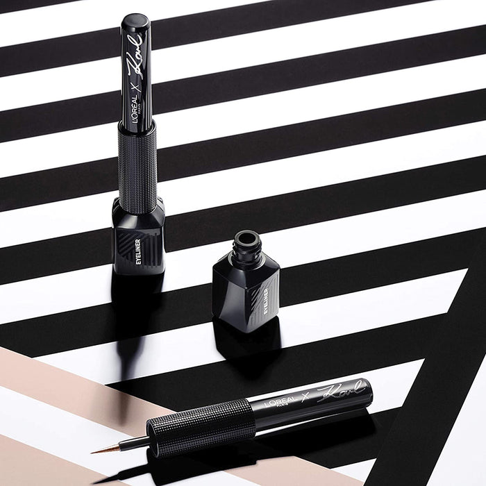 L'Oréal Paris X Karl Lagerfeld Limited Edition Eyeliner No. 12 Chick Rose Silver - Beautynstyle