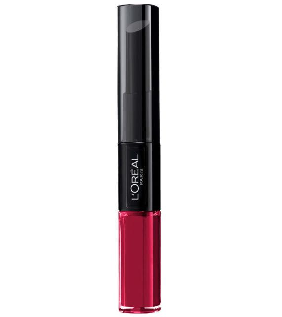 Loreal Infallible 24H Duo Lipgloss and Top Coat 214 Raspberry For Life - Beautynstyle