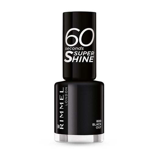 Rimmel 60 Seconds Super Shine Nail Polish 800 Black Out - Beautynstyle
