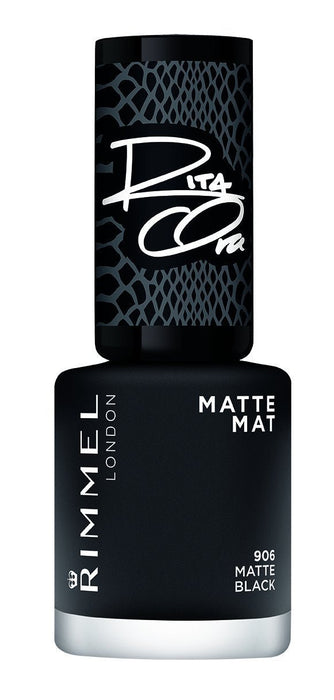 Rimmel London Rita Ora 906 Matte Black Nail Polish - Beautynstyle
