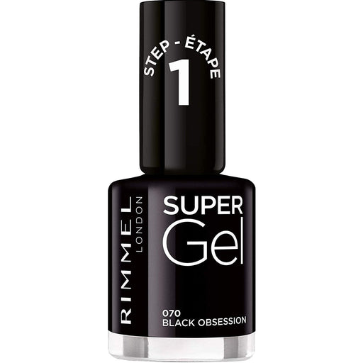 Rimmel London Super Gel Nail Polish 070 Black Obsession - Beautynstyle