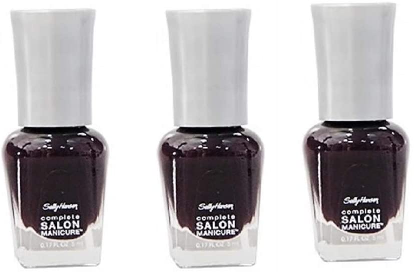 Sally Hansen Complete Salon Manicure Nail Polish 5ml 660 Pat On The Black - Pack Of 3 - Beautynstyle